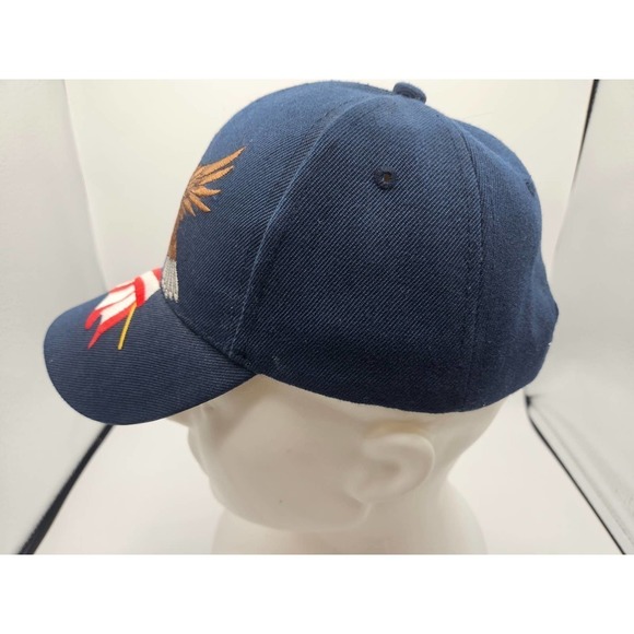 Patriotic American Flag Baseball Cap USA Eagle Flag Blue Golden Lion Adjustable - Picture 4 of 9